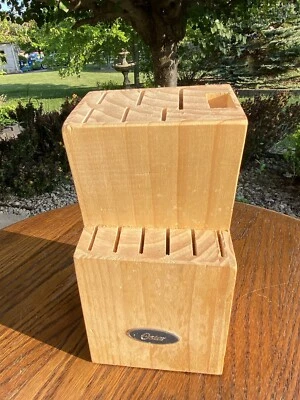OSTER Cutlery Wooden Knife Block Wood Storage Organizer  13 Slot - Image 1 of 4