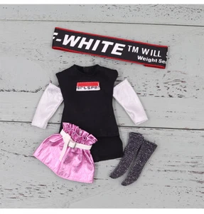 Doll outfits Black Tops+Skirts +Headband+Socks for 12" blythe doll - Picture 1 of 5