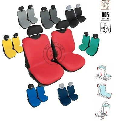  Universelle COTTON Vordersitzbezüge T-SHIRTS passend für VOLKSWAGEN Golf Plus - Bild 1 von 4