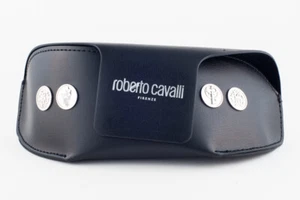 Roberto Cavalli Schwarz Silber Leder Brille Sonnenbrille Softcase Groß - Bild 1 von 1