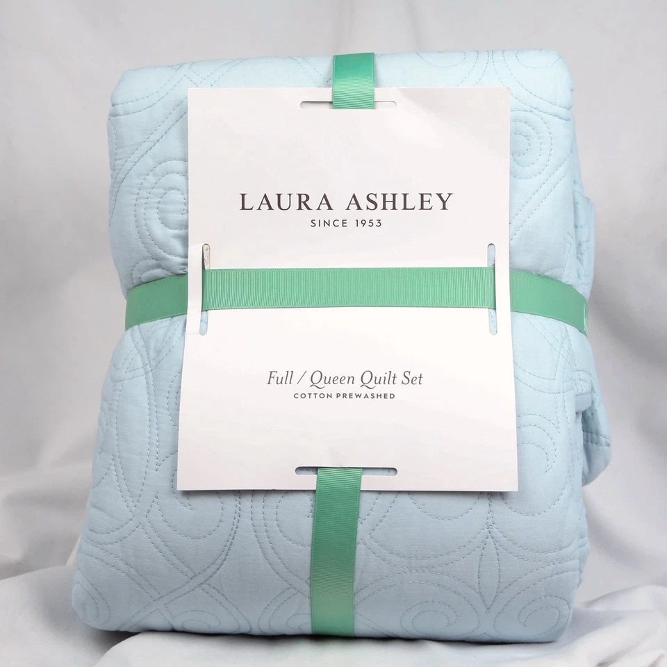 Felicity Quilt and Sham Set Full/queen Breeze Blue - Laura Ashley