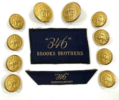 Brooks Brothers Golden Fleece 346 Waterbury USA Metal Replacement Buttons x 10 - Image 1 of 4