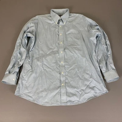 Kirkland Signature Button Down Shirt Men's 17 34/35 Blue Green Plaid Long Sleeve - Image 1 of 4