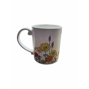 Flower Coffee Mug Embossed Wild Flowers Watercolor Style Kitchen Home New - Picture 1 of 9