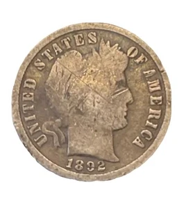 1892-S Barber Dime 10c - Picture 1 of 2