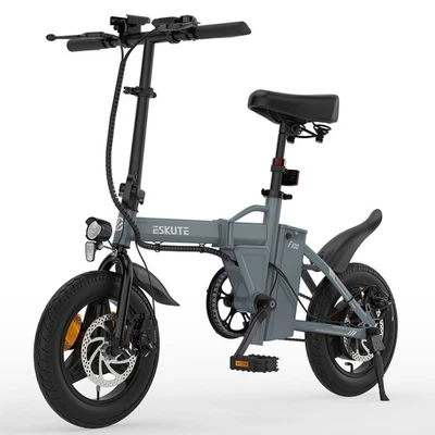 14 inch E-Folding Bike ESKUTE F100 Mini Electric Bike 36V 9Ah E-City Bike Grey - Image 1 of 4
