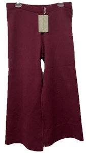 Pantalones suéter See And Be Seen para mujer pierna ancha borgoña talla mediana - Imagen 1 de 7