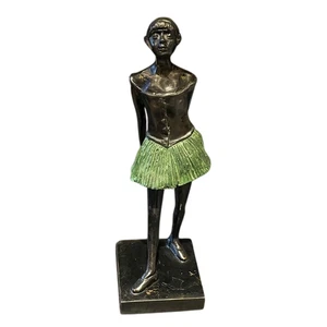 Vintage Bronze Ballerina Statue nach Edgar Degas kleine Tänzerin 10" Mid Century - Bild 1 von 14