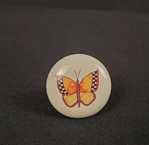 Keramik Schubladenzug/Schrankknopf gelb Schmetterling - Debbie Mumm? - Bild 1 von 5