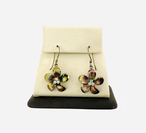 Pendientes colgantes de flores de plata de ley vintage - Imagen 1 de 3
