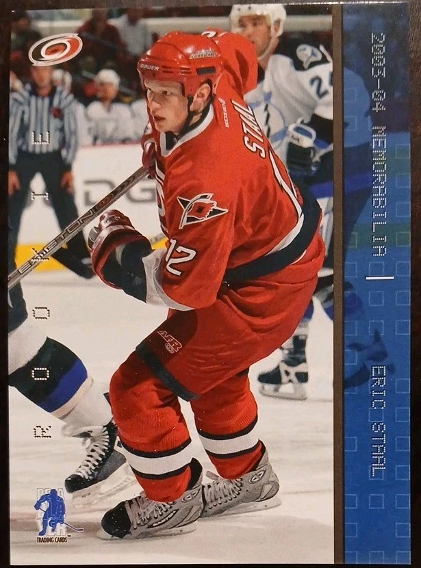 2003 - 2004 ITG Be A Player Eric Staal Rookie Memorabilia Sapphire /100  - Image 1 of 2