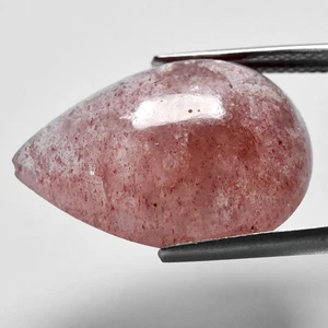 π 14.79ct 22.2x15.7mm Pear Cabochon Natural Orangish Pink Quartz - Africa Gem - Picture 1 of 4