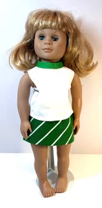 Set gonna e top bambola verde 2 pezzi nuovo fatto a mano adatto per bambola ragazza americana 18 pollici - Foto 1 di 7