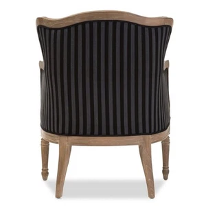 Baxton Studio Charlemagne Accent Chair in Black and Grey - Picture 1 of 6