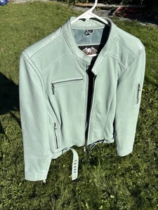 SÜSS!! Damen Harley Davidson Lammfell Motorradjacke (Large) - Bild 1 von 19