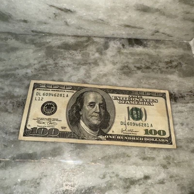 Series 2003 ~ US One Hundred Dollar Bill $100 ~ New York ~ DL 60946281 A L12 - Image 1 of 3