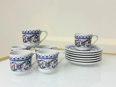 Juego de 6 tazas de café turcas diseño floral ornamentado 3 fl oz Foto 1 de 4