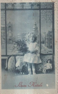 Buon Natale - viaggiata piccola bianco e nero con francobollo - Picture 1 of 2