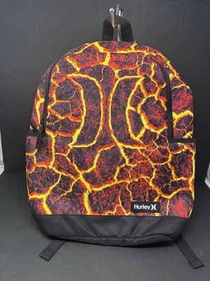 Hurley Backpack Bag Lava Fire Kids Adult Large 17"x11"x5" School Book Tote - image 1 of 4