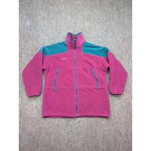 Giacca pile Columbia vintage donna XL full zip anni 90 cappotto retrò USA luminoso - Foto 1 di 10