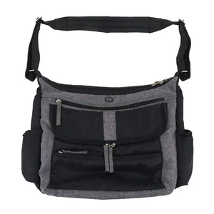 LUG Hula Hoop Black Gray Carry All Messenger Diaper Bag Stroller Straps Pockets - Picture 1 of 15