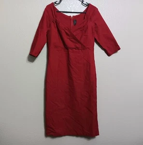 Rock Steady 4X Runs Small Red Stretch Wiggle Dress - Picture 1 of 4