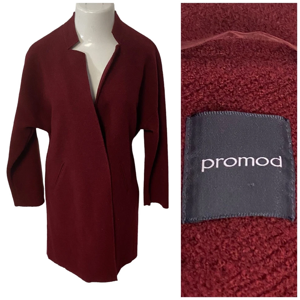 Blazer Promod Mujer Talla 8 Rojo Chaqueta Mezcla Lana Trabajo Oficina Texturizado Nubby Foto 1 de 4