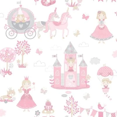 Essener Tapete Tiny Tots II G78371 Prinzessin Einhorn rosa Vliestapete Vlies - Bild 1 von 2
