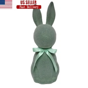 Easter Flocked Bunny Decor 16in Indoor Spring Holiday Decoration Cute Rabbit New - Picture 1 of 6