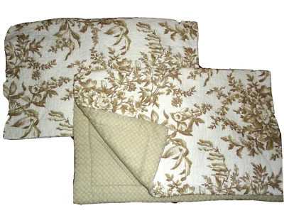 LAURA ASHLEY AMBERLEY BRONCEADO, TOPO Y BLANCO ACOLCHADO INODORO (2) FUNDAS DE ALMOHADA ESTÁNDAR Foto 1 de 4