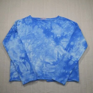 Betsey Johnson Sweater Women's Size Medium Blue Tie Dye Pullover Crew Neck - Picture 1 of 16