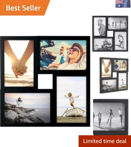 Contemporary Black Collage Frame - Showcases Four 4x6 Photos in Elegant Design - Picture 1 of 10