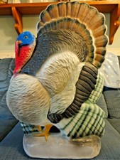 Vtg 25" Union Turkey Thanksgiving Don Featherstone Blow Mold Light Up Yard Decor