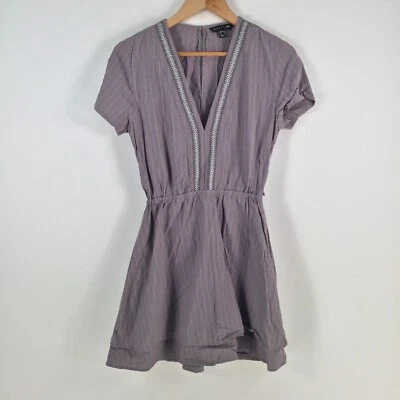 Vestido Mujer Rusty Talla 10 Ajuste Acampanado Gris Manga Corta Cuello en V Algodón 073061 Foto 1 de 4