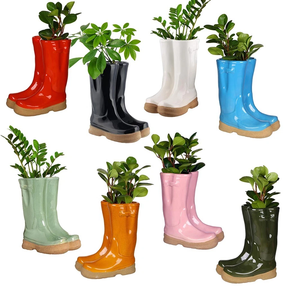 YORKSHIRE INTERIORS Large Small Welly Boot Planter Indoor Outdoor Flower Plant Pot Home Decor Gift