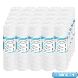 Membrane Solutions 1-Micron 10"x2.5" String Wound Sediment Water Filter 25-Pack - Picture 1 of 12