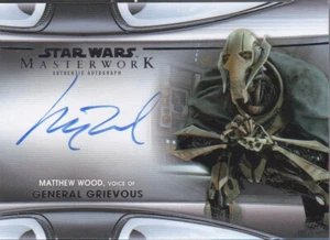 2021 Star Wars Masterwork MWA-MW Matthew Wood General Grievous Autograph Card! - Picture 1 of 1