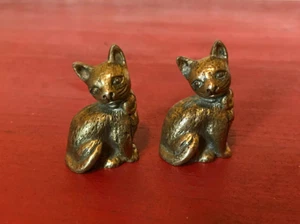 Solid Brass Cats Figure Set - Made in Portugal - Picture 1 of 9
