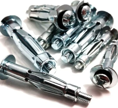 BOLT WORLD 20 x METAL HEAVY DUTY PLASTERBOARD CAVITY WALL ANCHORS PLUG FIXINGS M4 x 38mm