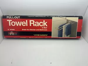 Rev-A-Shelf Pull Out Towel Rack 3 Bar Kitchen Bathroom White Concealing NIB - Picture 1 of 2
