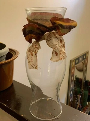 Clear Glass Hurricane Shade Dome Globe Oil Lamp Or Candle Holder 16” Tall - Image 1 of 4