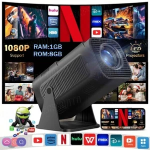 5G 4K Projector Smart LED Bluetooth HDMI USB Office Home Theater Android 12 WiFi - Picture 1 of 19