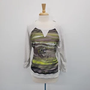 Calvin Klein Performance Womens 3/4 Sleeve Pullover Sweatshirt XL Gray Green - Picture 1 of 15