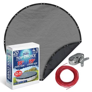 PoolCoverChoice Winter Swimming Pool Cover for 15 ft Round Pool - Picture 1 of 3