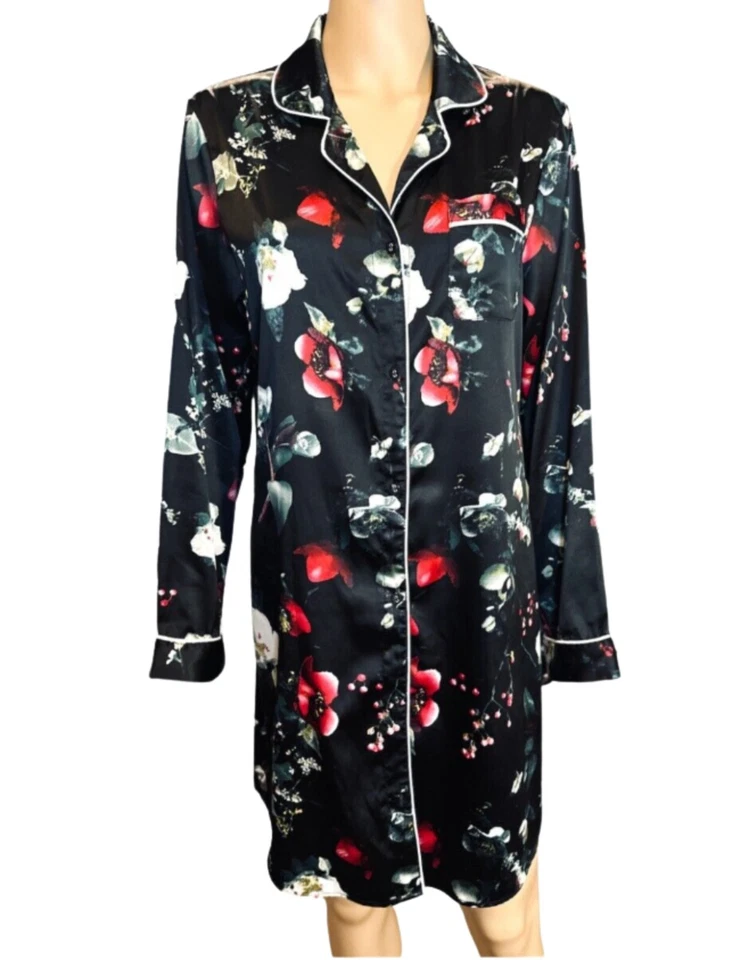 STARS ABOVE 女式长袍休闲服口袋黑色花卉中号 — 第 1/3 张图片