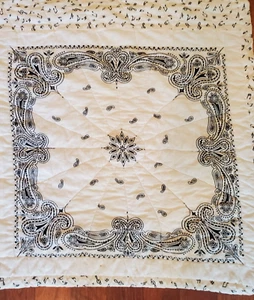 Edredón de regazo para cuna infantil hecho a mano música de cachemira proyecto boho Linus 39"x59" - Imagen 1 de 8