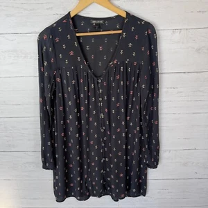 Billabong Dress Womens Size S/P Black Moongazer Bohemian Button Down Tunic - Picture 1 of 13