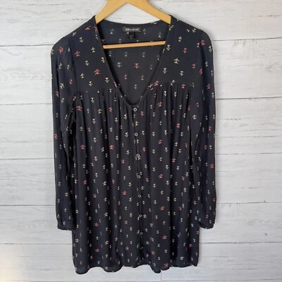 Vestido Billabong para mujer talla S/P negro Moongazer bohemio túnica con botones Foto 1 de 4