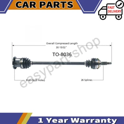 Eje articulado CV del lado del pasajero delantero para Toyota Corolla DLX LE 1984-1988 Limited Foto 1 de 3
