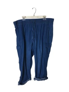 Woman Within Pants Women's Size 22 W Petite Cotton Blend Drawstring - Picture 1 of 6
